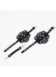 Черный фигурные оковы с золотистой фурнитурой - Crazy Handmade - купить с доставкой в Одинцово