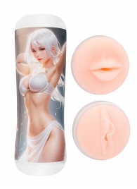 Двусторонний мастурбатор в колбе аниме - вагина и ротик - Tokyo Style - в Одинцово купить с доставкой
