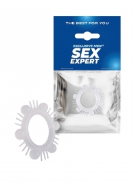 Эластичное эрекционное кольцо с шипиками и шариками - Sex Expert - в Одинцово купить с доставкой