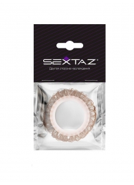 Эрекционное кольцо с бежевыми «ресничками» - Sextaz - в Одинцово купить с доставкой