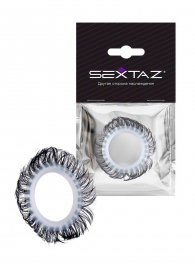 Эластичное эрекционное колечко с черными «ресничками» - Sextaz - в Одинцово купить с доставкой
