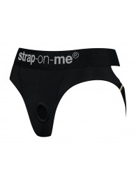 Черные трусики для насадок Heroine Lingerie Harness - size XL - Strap-on-me - купить с доставкой в Одинцово