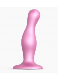 Розовая насадка Strap-On-Me Dildo Plug Curvy size M - Strap-on-me - купить с доставкой в Одинцово