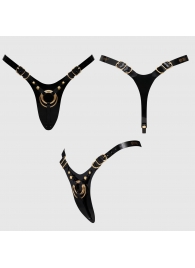 Черный пояс для фиксации насадок Strap-On-Me Leatherette Harness Fabulous - Strap-on-me - купить с доставкой в Одинцово