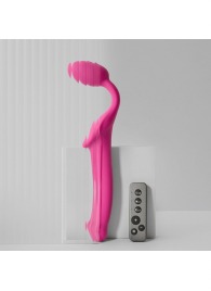 Ярко-розовый безремневой страпон Strap-on-me Vibrating Bendable Strap-On size L - Strap-on-me - купить с доставкой в Одинцово