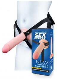 Мужской полый страпон на регулируемых ремешках - 22 см. - Sex Expert - купить с доставкой в Одинцово