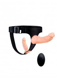 Женский страпон с 2 насадками, вибрацией и пультом ДУ - Erowoman-Eroman - купить с доставкой в Одинцово