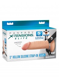 Телесный пустотелый фаллопротез 5’’ Hollow Silicone Strap-On - 14 см. - Pipedream - купить с доставкой в Одинцово