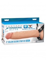 Телесный пустотелый фаллопротез 9’’ Hollow Silicone Strap-On - 24,1 см. - Pipedream - купить с доставкой в Одинцово