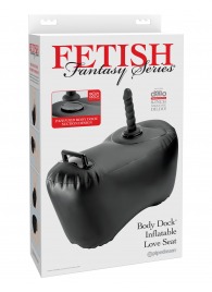 Черное надувное кресло с платформой для фиксации дилдо Body Dock Inflatable Love Seat - Pipedream - купить с доставкой в Одинцово