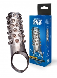 Дымчатая насадка на пенис с выпуклостями - 11 см. - Sex Expert - в Одинцово купить с доставкой