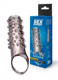 Дымчатая насадка на пенис с шипами и выпуклостями - 12 см. - Sex Expert - в Одинцово купить с доставкой