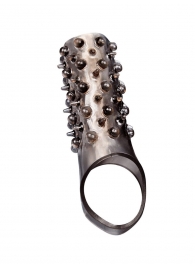 Дымчатая насадка на пенис с шипами и выпуклостями - 12,5 см. - Sex Expert - в Одинцово купить с доставкой