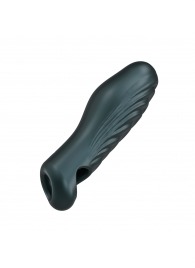 Серая силиконовая насадка на пенис с подхватом Manwan Ryzer - Manwan - в Одинцово купить с доставкой