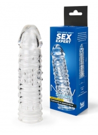 Прозрачная закрытая насадка на пенис - 17 см. - Sex Expert - в Одинцово купить с доставкой
