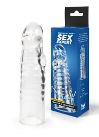 Прозрачная закрытая насадка на член - 15 см. - Sex Expert - в Одинцово купить с доставкой