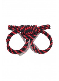 Черно-красные наручники-оковы ’’Узел-омега’’ из хлопковой веревки - Pecado - купить с доставкой в Одинцово