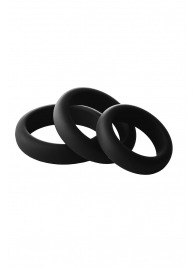 Набор из 3 черных эрекционных колец Smooth Silicone Cockring Pack - Dream Toys - в Одинцово купить с доставкой