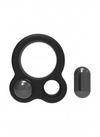 Черное эрекционное кольцо с утяжелителями Cockring Dual Weight - Dream Toys - в Одинцово купить с доставкой