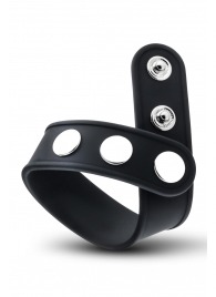 Черное эрекционное кольцо на кнопках - Blush Novelties - в Одинцово купить с доставкой