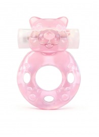 Розовое эрекционное виброкольцо в форме мишки - 1137 - в Одинцово купить с доставкой