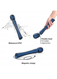 Синий вибромассажёр с насадками Man.wand Edgy - Manwan - в Одинцово купить с доставкой