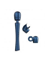 Синий вибромассажёр с насадками Man.wand Edgy - Manwan - в Одинцово купить с доставкой