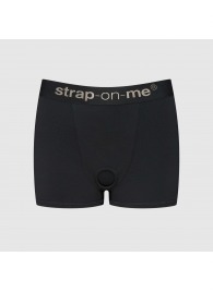 Черные трусики-боксеры для фиксации насадок Strap-on-me Harness Lingerie Allure - size L - Strap-on-me - купить с доставкой в Одинцово