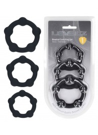 Набор из 3 эрекционных колец Beaded Silicone Cockring Set - Shots Media BV - в Одинцово купить с доставкой