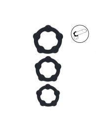 Набор из 3 эрекционных колец Beaded Silicone Cockring Set - Shots Media BV - в Одинцово купить с доставкой