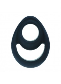 Черное эрекционное кольцо Double Ergo Silicone Cockring - Shots Media BV - в Одинцово купить с доставкой