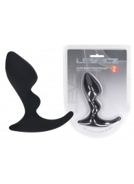 Черная анальная пробка для массажа простаты Double Ripple Silicone Prostate Massager - Shots Media BV - в Одинцово купить с доставкой