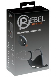 Черная вибронасадка для эрекции и стимуляции мошонки Cock ring with RC ball massager - Orion - в Одинцово купить с доставкой