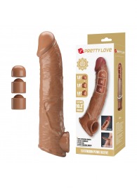 Карамельный фаллоудлинитель с подхватом мошонки Silas - 26 см. - Baile - в Одинцово купить с доставкой