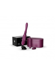 Фиолетовая секс-машина с функцией нагрева, насадками и присоской Sesh - Zalo - купить с доставкой в Одинцово