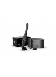 Черная секс-машина с функцией нагрева, насадками и присоской Sesh - Zalo - купить с доставкой в Одинцово