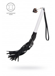 Плеть с белой рукоятью и чёрными хлыстами - 50 см. - Pecado - купить с доставкой в Одинцово