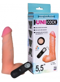 Фаллическая насадка Харнесс UNICOCK 5,5  с вибрацией - 17 см. - LOVETOY (А-Полимер) - купить с доставкой в Одинцово