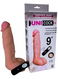 Фаллическая насадка Харнесс UNICOCK 9  с вибрацией - 24 см. - LOVETOY (А-Полимер) - купить с доставкой в Одинцово