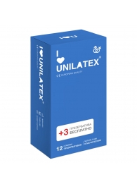 Классические презервативы Unilatex Natural Plain - 12 шт. + 3 шт. в подарок - Unilatex - купить с доставкой в Одинцово