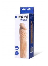 Насадка с ярко выраженной головкой и рельефным стволом - 19 см. - A-toys - в Одинцово купить с доставкой