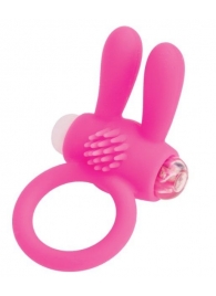 Розовое эрекционное виброкольцо A-toys с ушками - A-toys - в Одинцово купить с доставкой