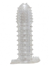 Гелевая прозрачная насадка c шипами - 12 см. - Toyfa Basic - в Одинцово купить с доставкой