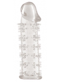 Гелевая прозрачная насадка с шипами - 12 см. - Toyfa Basic - в Одинцово купить с доставкой