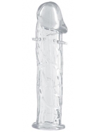 Гладкая прозрачная насадка с усиками под головкой - 12,5 см. - Toyfa Basic - в Одинцово купить с доставкой