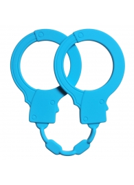 Голубые силиконовые наручники Stretchy Cuffs Turquoise - Lola Games - купить с доставкой в Одинцово
