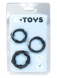Набор из 3 чёрных эрекционных колец A-toys - A-toys - в Одинцово купить с доставкой