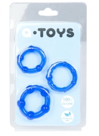 Набор из 3 синих эрекционных колец A-toys - A-toys - в Одинцово купить с доставкой