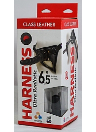 Насадка-фаллоимитатор на кожаных трусиках Harness Ultra Realistic 6,5  - 18,5 см. - LOVETOY (А-Полимер) - купить с доставкой в Одинцово