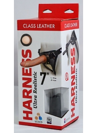 Насадка-фаллоимитатор на кожаных трусиках Harness Ultra Realistic 7  - 18 см. - LOVETOY (А-Полимер) - купить с доставкой в Одинцово